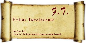 Friss Tarziciusz névjegykártya